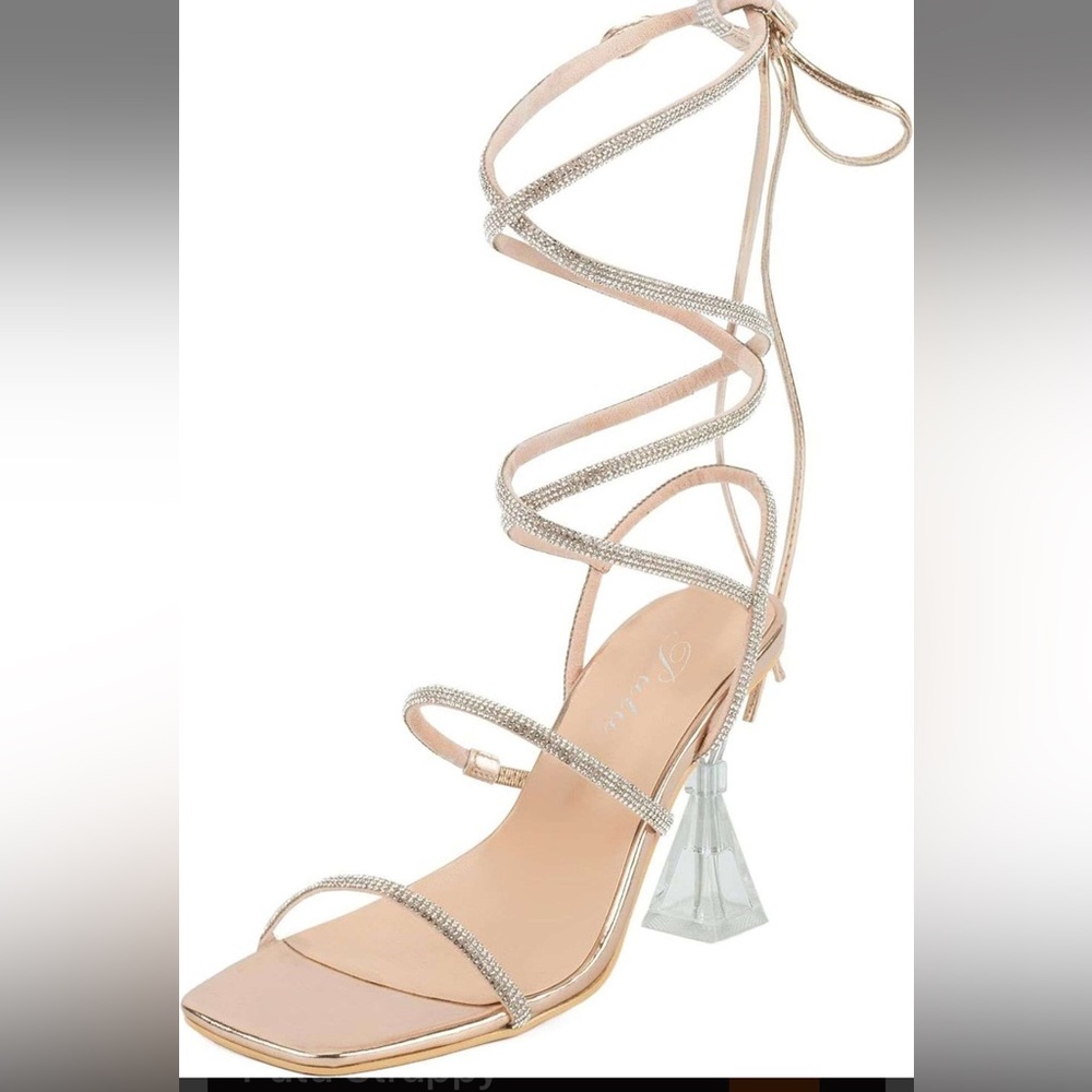 Chic Rhinestone gladiator style strappy heels